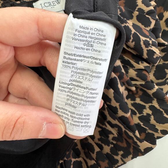 J.Crew Skirt Women 4 Brown Black Cheetah Animal Print Mini Pleated - Picture 7 of 10
